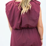 Made For You Crop Bubble Set, Maroon