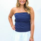 Extra Point Victory Top, Dark Denim