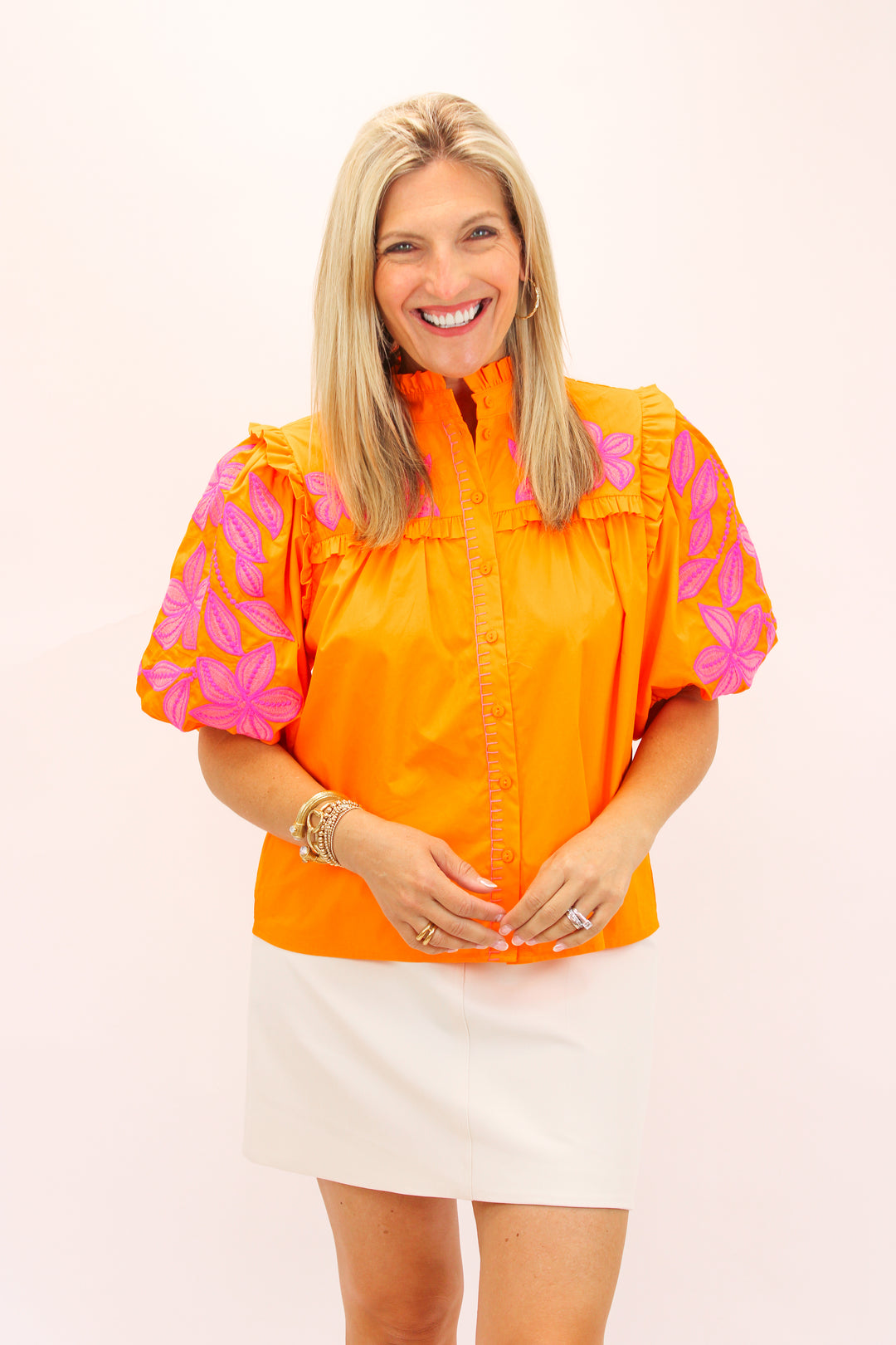 Citrus Bloom Top, Orange