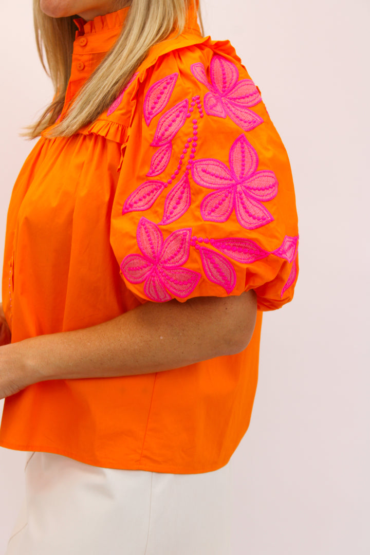 Citrus Bloom Top, Orange