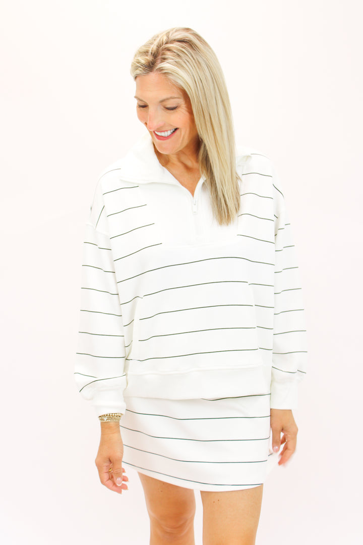 Easy Like Sunday Morning Striped Half Zip