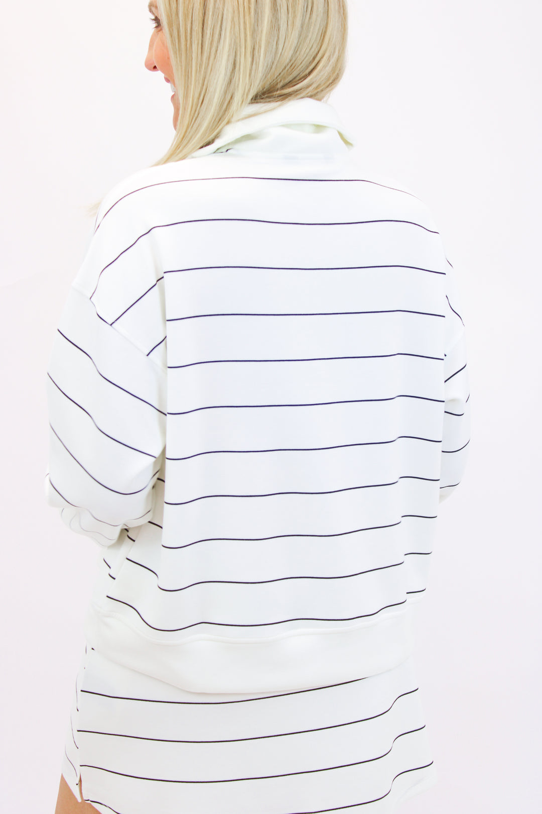 Easy Like Sunday Morning Striped Half Zip