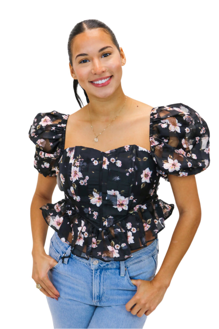 Chloe Bustier Top, Flower Basket
