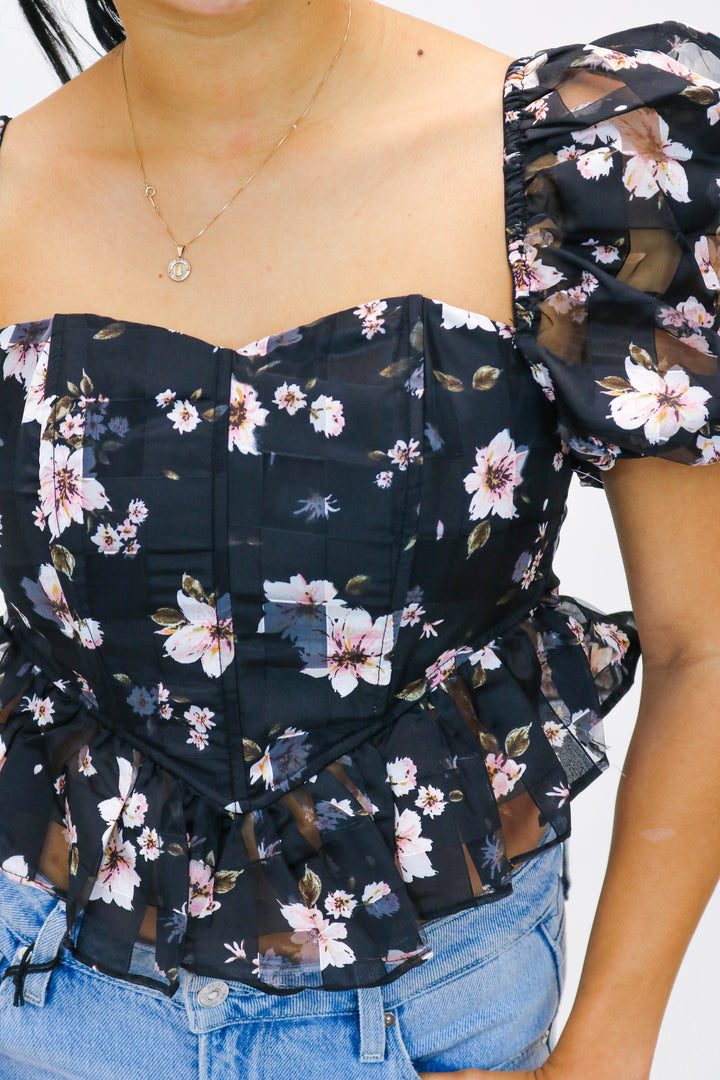 Chloe Bustier Top, Flower Basket