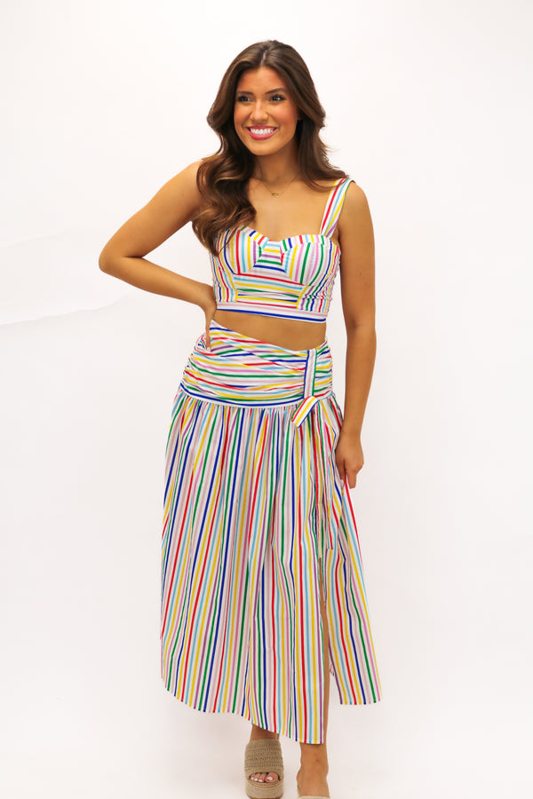 Candy Stripe Skirt Set, Multi