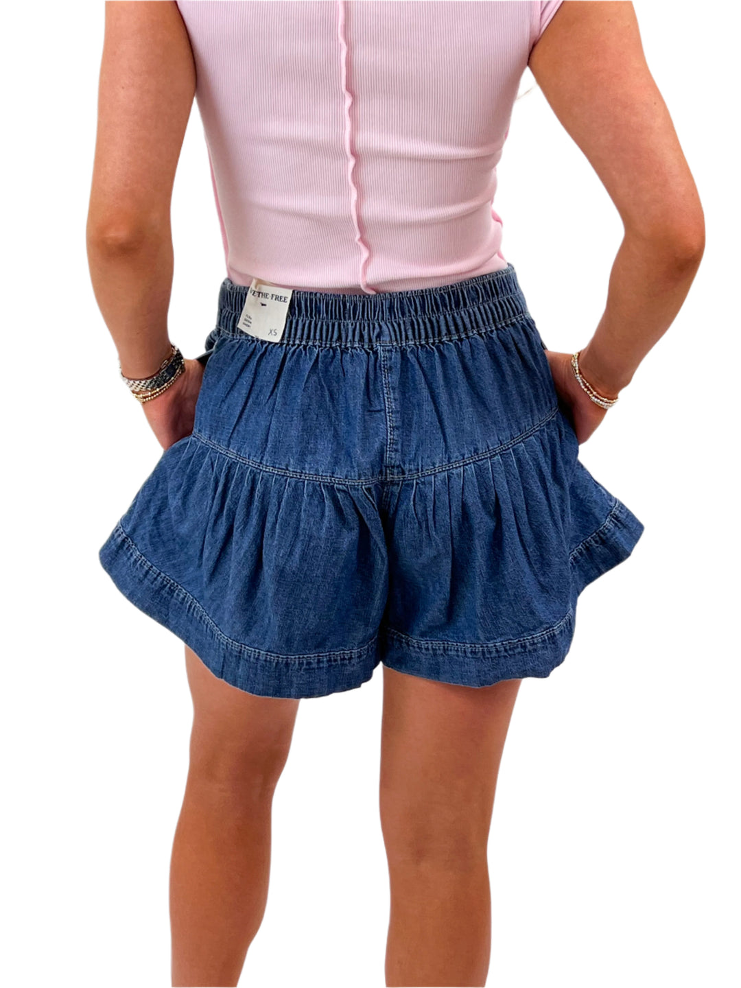 Fleur Denim Shorts, True Blue