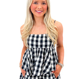 Mia Plaid Tank, Black Combo