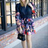 Secret Garden Mini Dress, Black/Floral