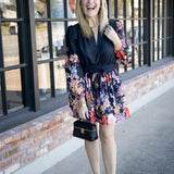 Secret Garden Mini Dress, Black/Floral