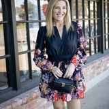 Secret Garden Mini Dress, Black/Floral