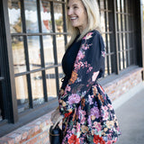 Secret Garden Mini Dress, Black/Floral