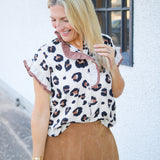 Wild Streak Blouse, Leopard Print
