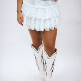 Shailo Eyelet Lace Mini Skirt, Optic White