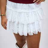 Shailo Eyelet Lace Mini Skirt, Optic White