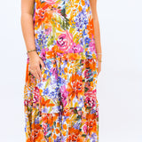 Sundown & Sangria Ruffle Maxi Dress, Fall Fiesta