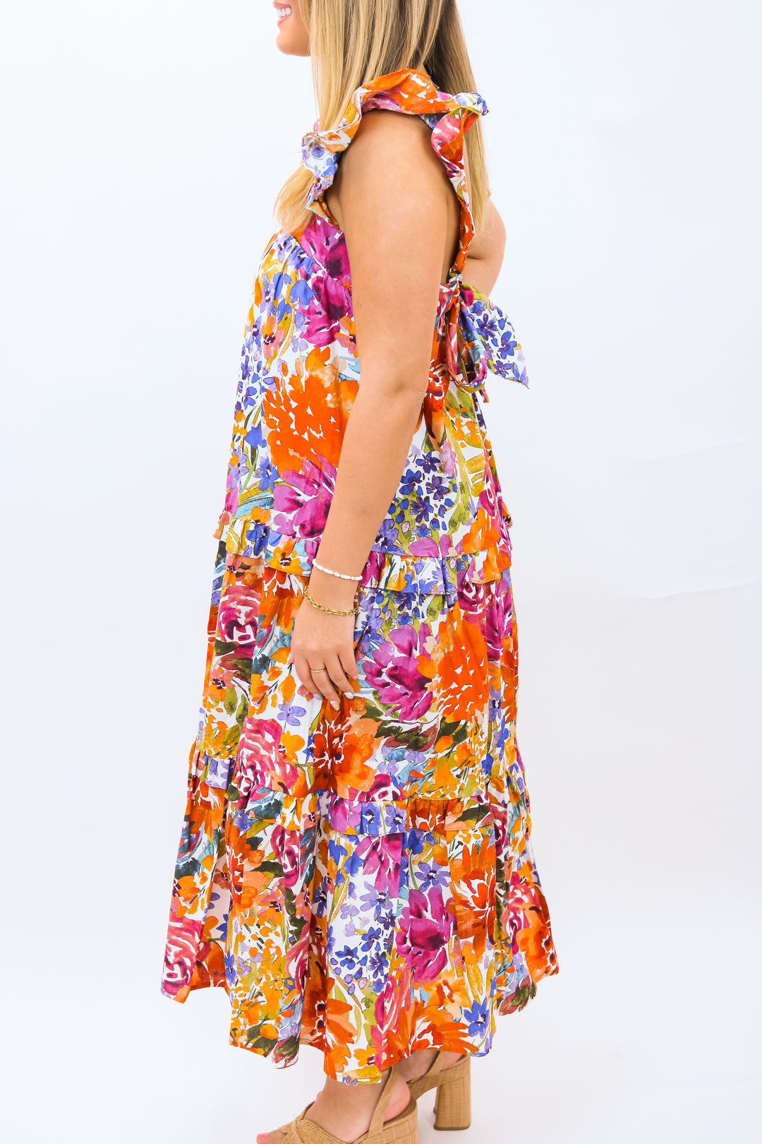 Sundown & Sangria Ruffle Maxi Dress, Fall Fiesta