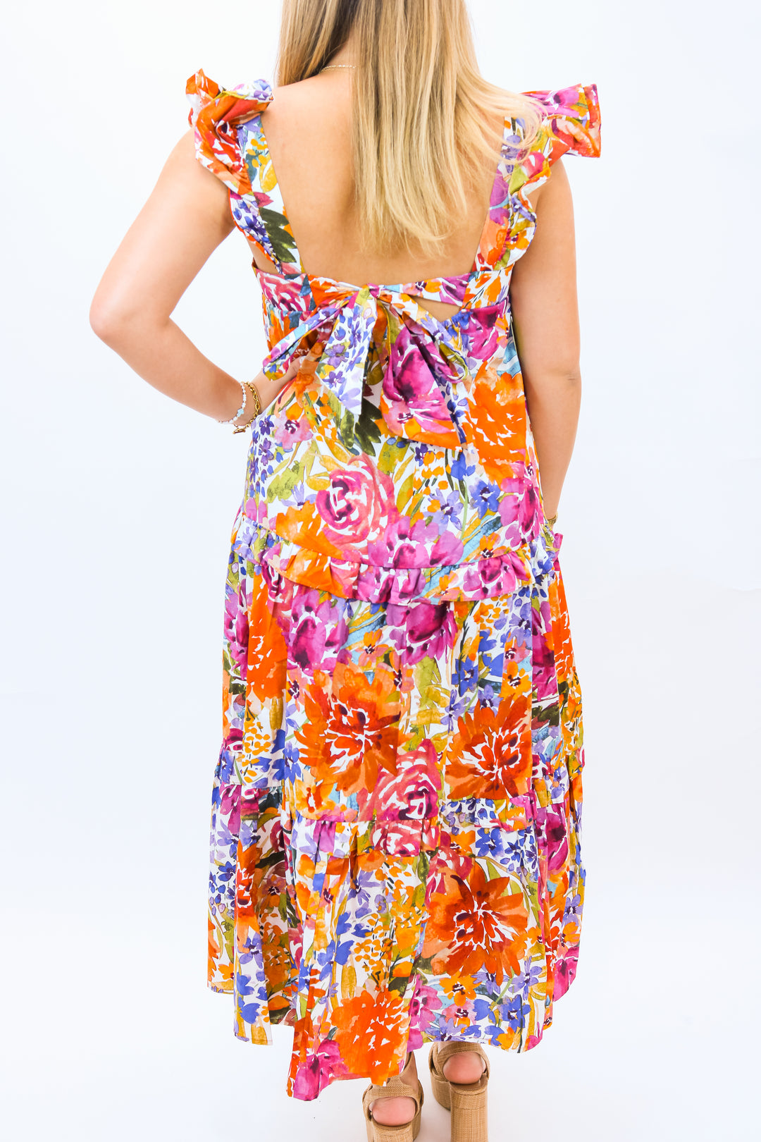 Sundown & Sangria Ruffle Maxi Dress, Fall Fiesta
