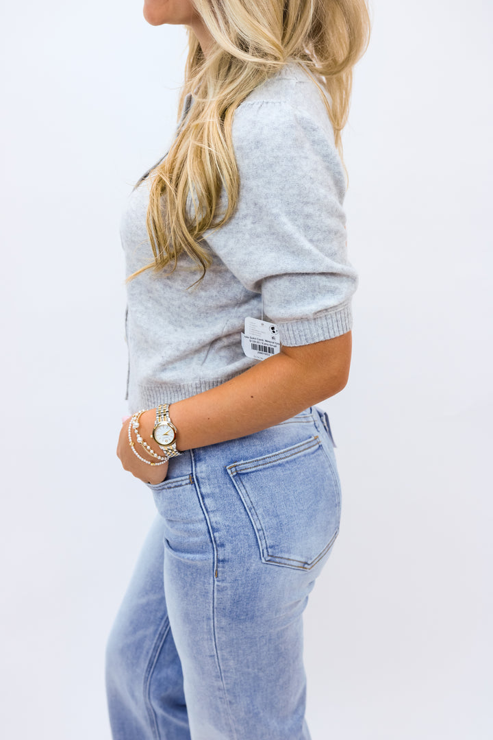 Isla Solid Cardi, Mineral Grey
