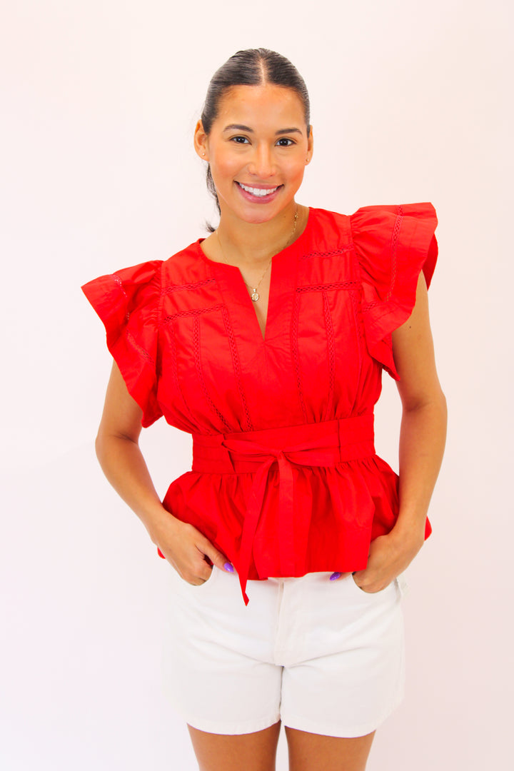 Heart On Fire Top, Red