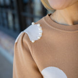 Dot Commodity Sweater, Tan/Off White