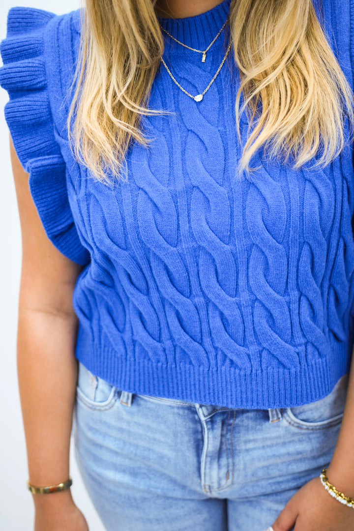Miranda Sweater Vest, Cobalt