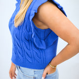 Miranda Sweater Vest, Cobalt