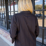 Florrie Ruffle Sleeve Henley Tunic, Black