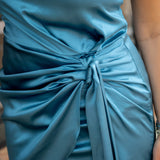 Elani Halter Neck Mini Dress, Teal