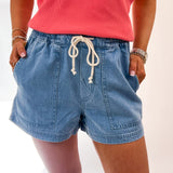 Summerland Denim Shorts, Light Vintage Indigo