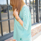 Tackle Stripe Tee, Court Stripe Green