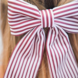 Carly Hair Bow Maroon & White