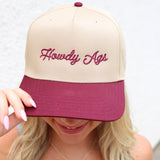Howdy Ags Hat, Khaki/Maroon
