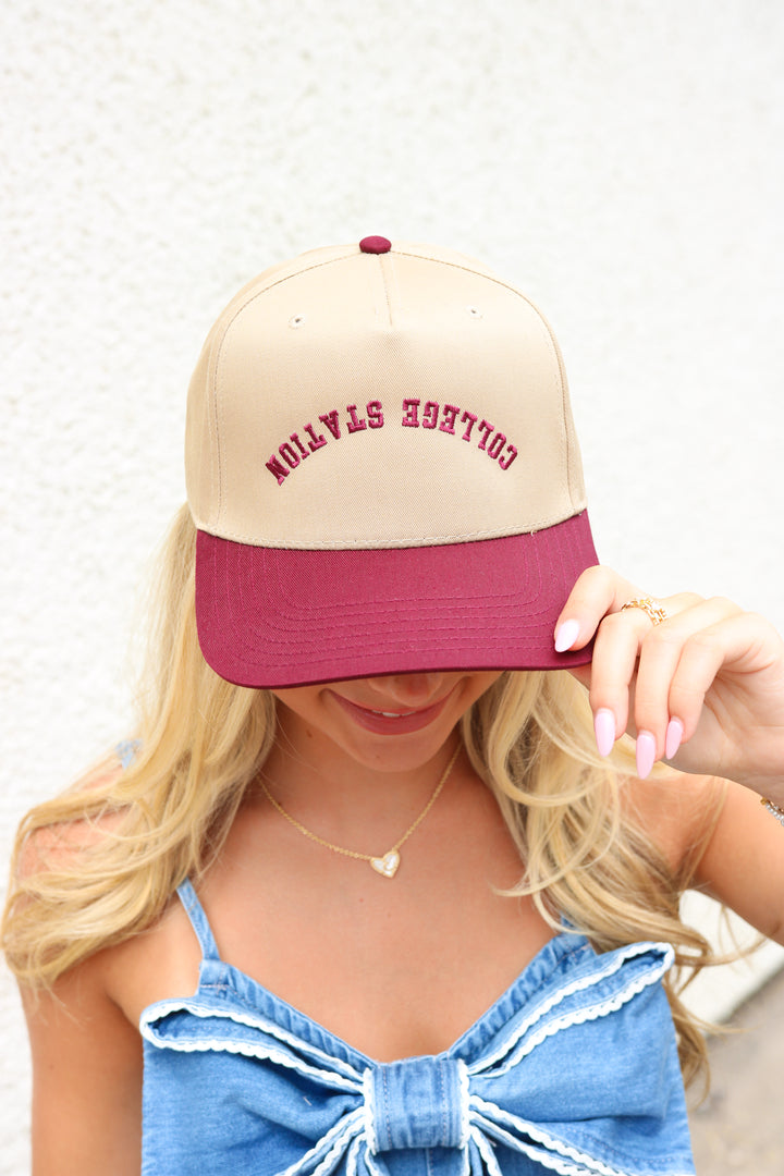Upside Down College Station Khaki Hat