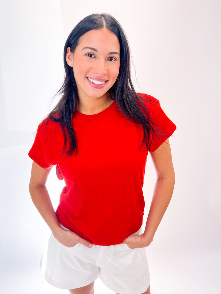Modern Slub Tee, Cabana Red