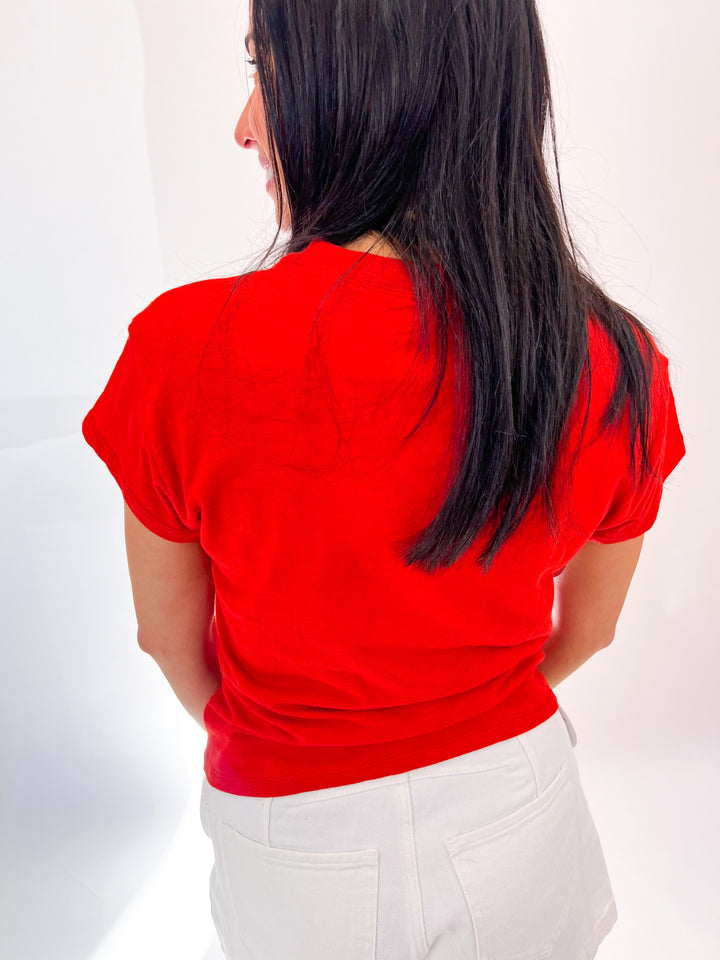 Modern Slub Tee, Cabana Red