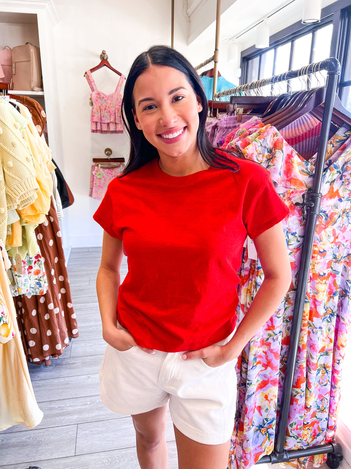 Modern Slub Tee, Cabana Red