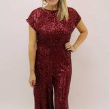 Endless Sparkle Jumpsuit, Maroon