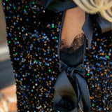 Final Countdown Sequin Jacket, Black/Cream