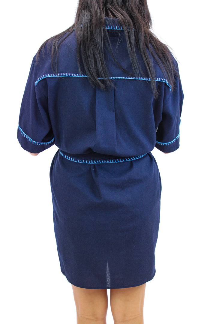 Happy To Be Here Dress, Navy/Powder Blue