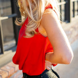 Yazmin Top, Dark Red