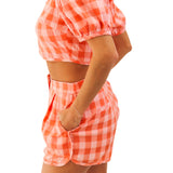 Just Peachy Gingham Top