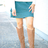 Layered Mini Skirt, Midnight Jade