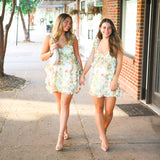 Bali Flora Mini Dress, Tea Combo