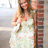 Bali Flora Mini Dress, Tea Combo