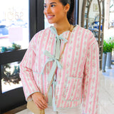 Eleanor Quilted Jacket, Pink Floral