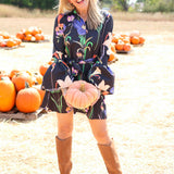 Paula Dress, Black Floral