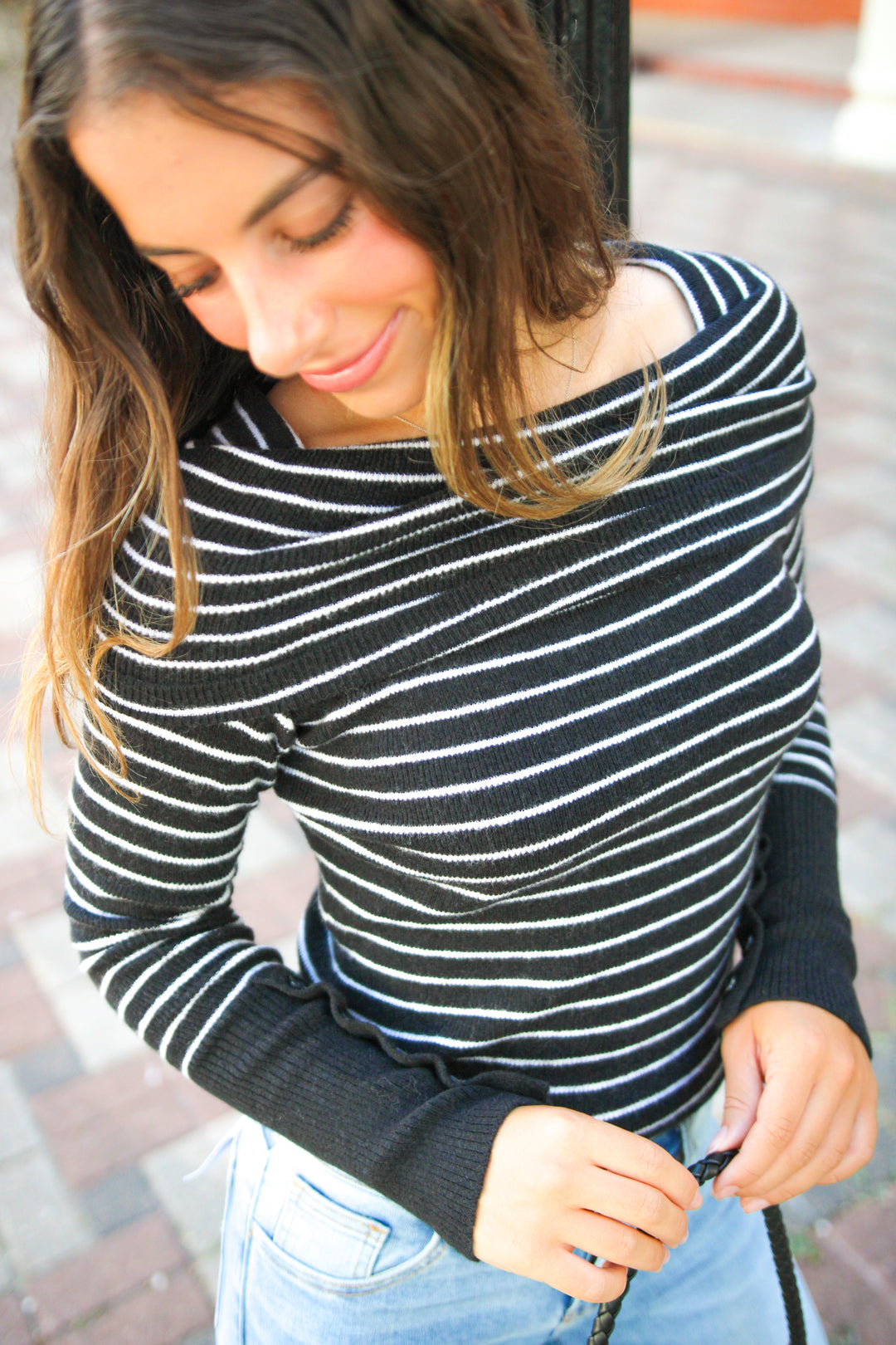 Evergreen Sweater, Black/White Combo