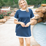 Clear Your Mind Short Sleeve Dress, Navy