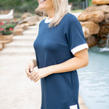 Clear Your Mind Short Sleeve Dress, Navy