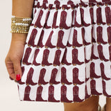 Lucy Dress, Maroon Boots